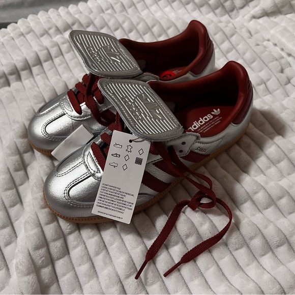 Adidas Samba LT Silver Metallic Red Gum JH5707 Women’s Sneakers Size 6 - Picture 5 of 8